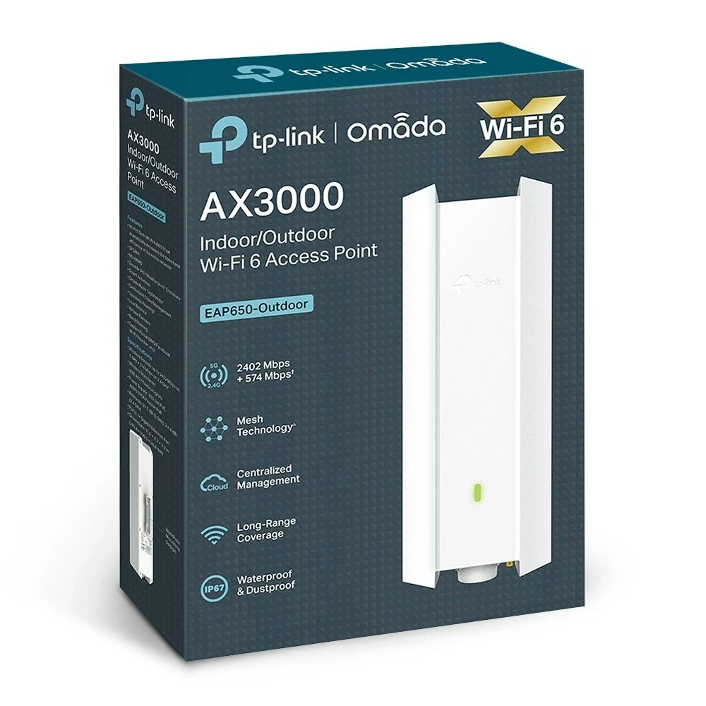 TP-Link EAP650 AX3000 Wi-Fi 6 Dual-Band Outdoor Access Point
